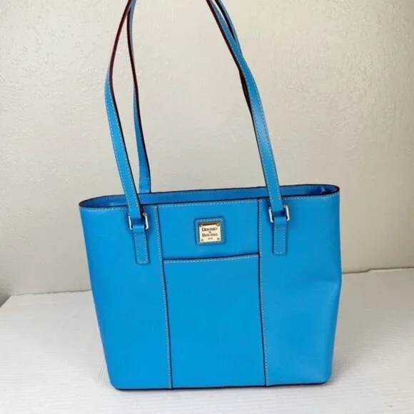 Dooney & Bourke saffiano leather small lexington blue‎ tote satchel shoulder bag - Picture 2 of 13